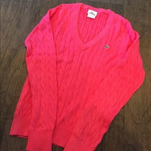 Lacoste pink cotton sweater
